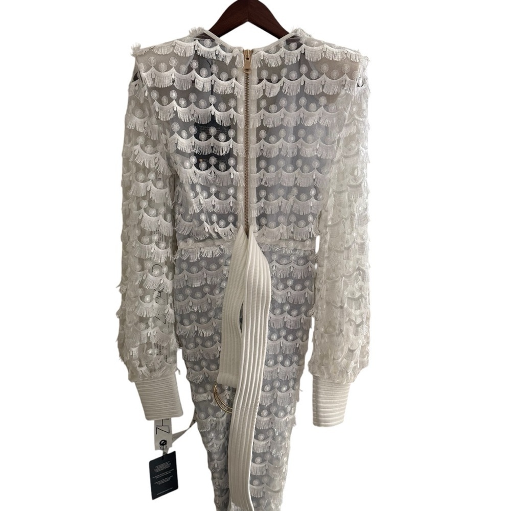 Zhivago White Lace Midi Dress XS NWT Bridal Wedding Guest Elegant - Picture 7 of 9